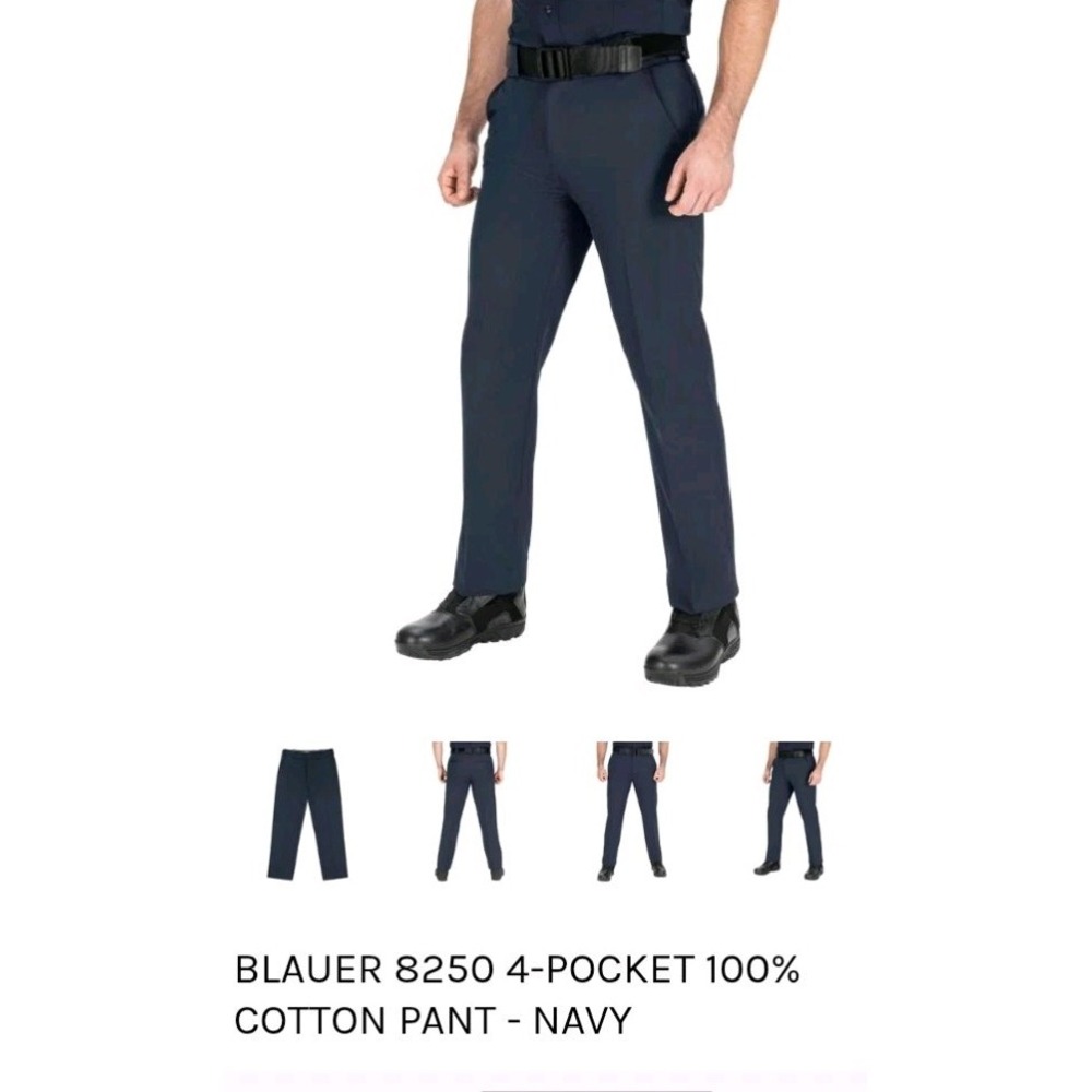 Blauer 8250 4‎ Pocket 100% Cotton Pants Navy 36x32 Uniform Work Pants